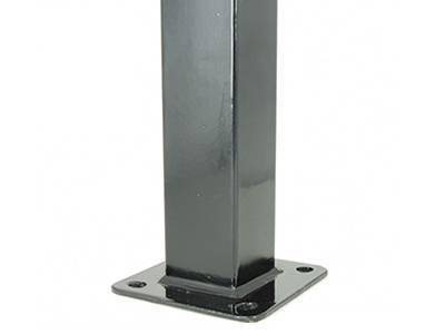 a galvanized square post with flange post